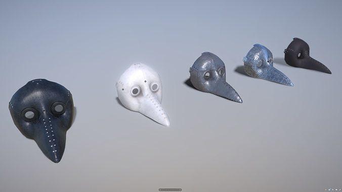 Superfuntimes Masquerade Plague Doctor Masks Low-poly 3D model