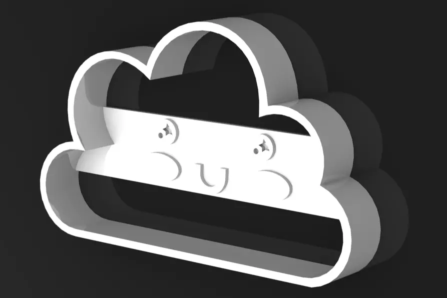 Cloud Cookie Cutter 3D print model_0