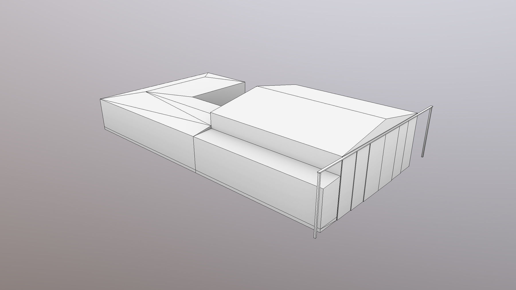 Airport Hangar OAKB ATB Hangar Low-poly 3D model_5