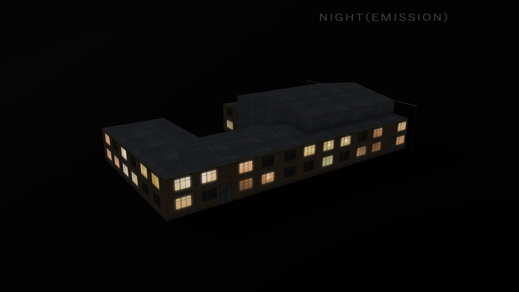 Airport Hangar OAKB ATB Hangar Low-poly 3D model_7