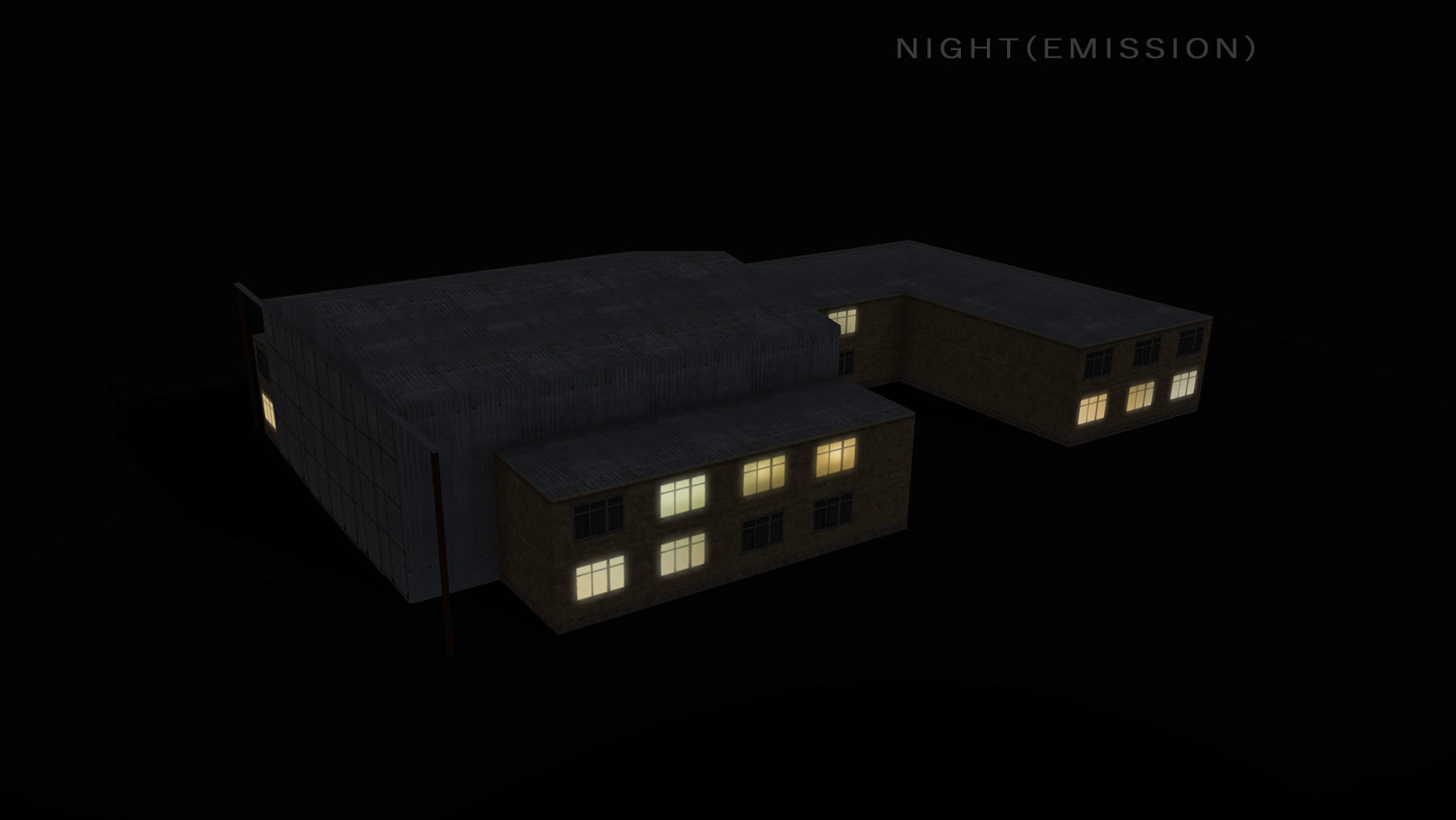 Airport Hangar OAKB ATB Hangar Low-poly 3D model_8