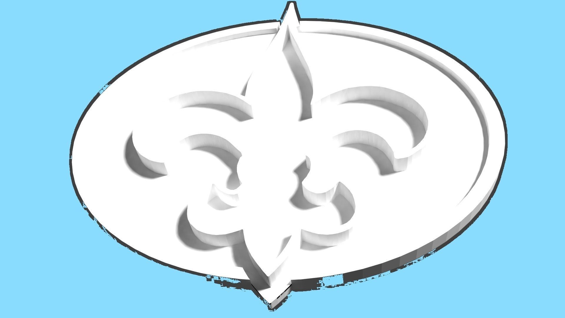 Saints logo part 3-White 3D model_1