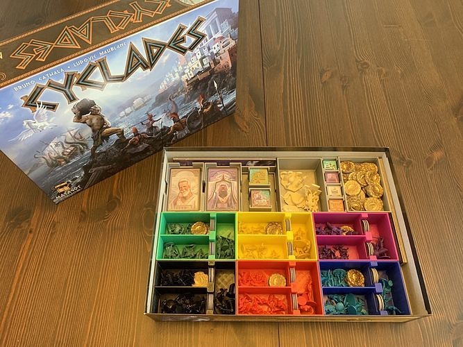 Cyclades Board Game Organizer Insert with Titans 3D print model