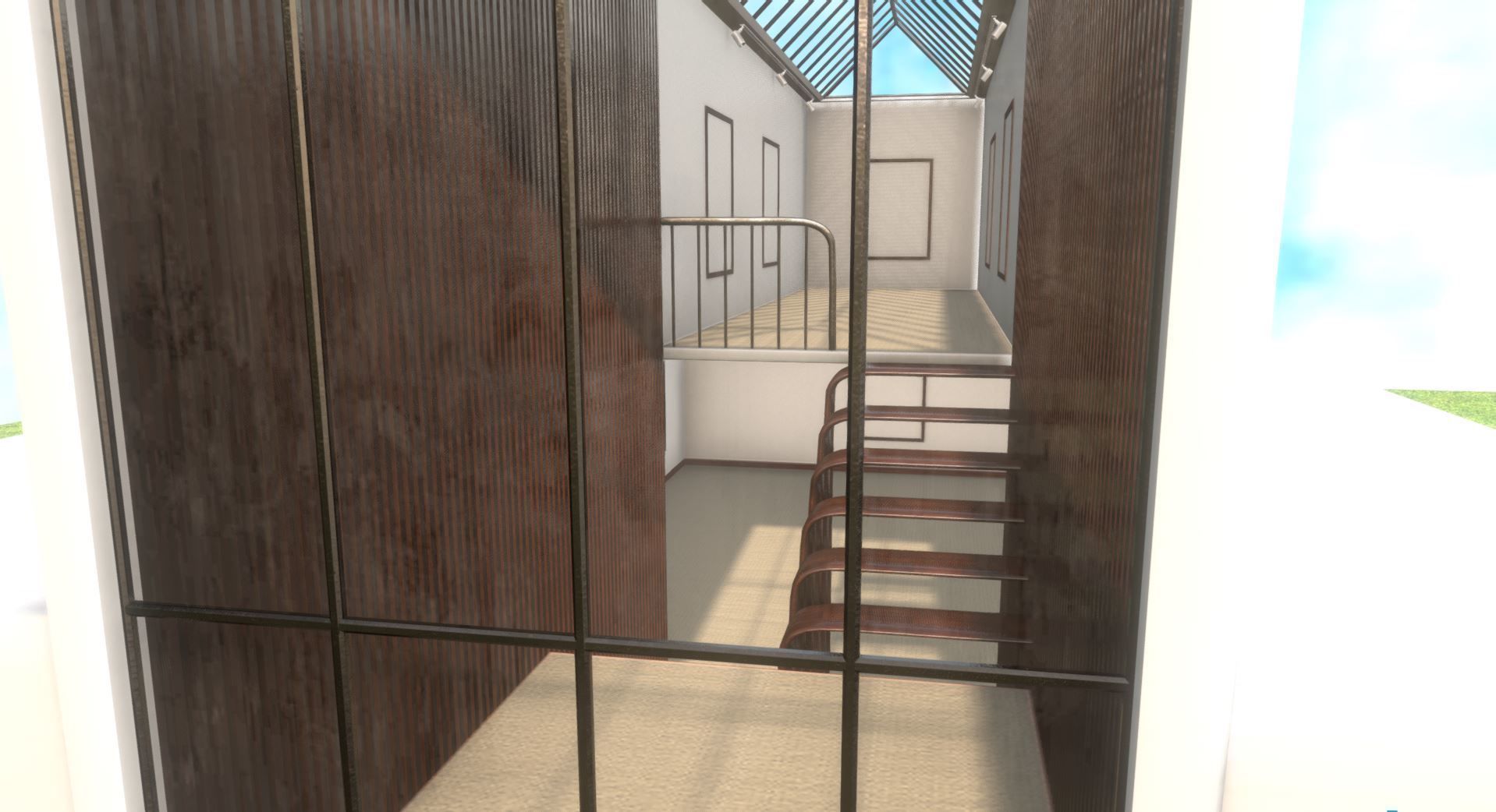 Superfuntimes Virtual Reality Staircase Gallery Low-poly 3D model_2