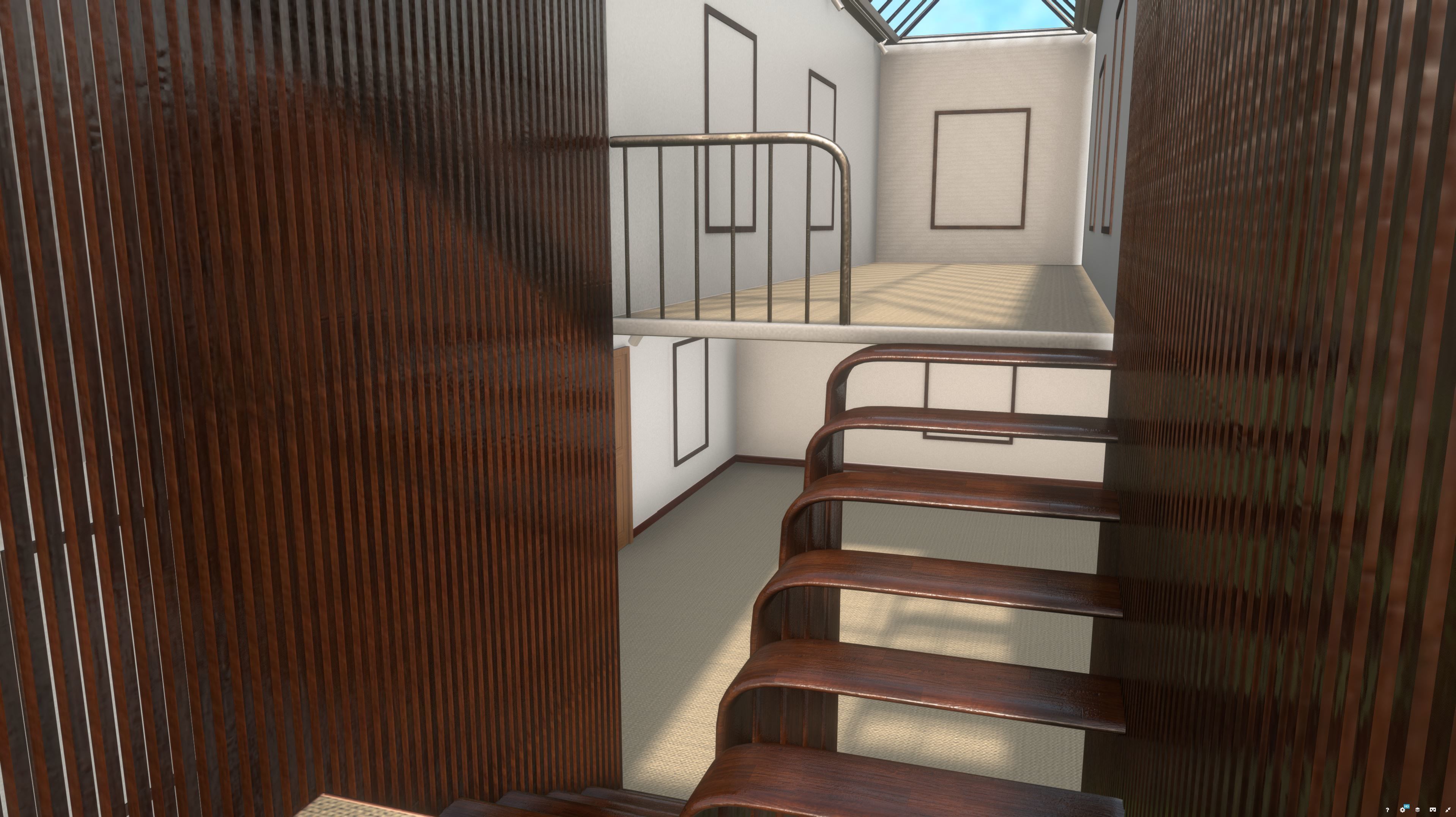 Superfuntimes Virtual Reality Staircase Gallery Low-poly 3D model_1