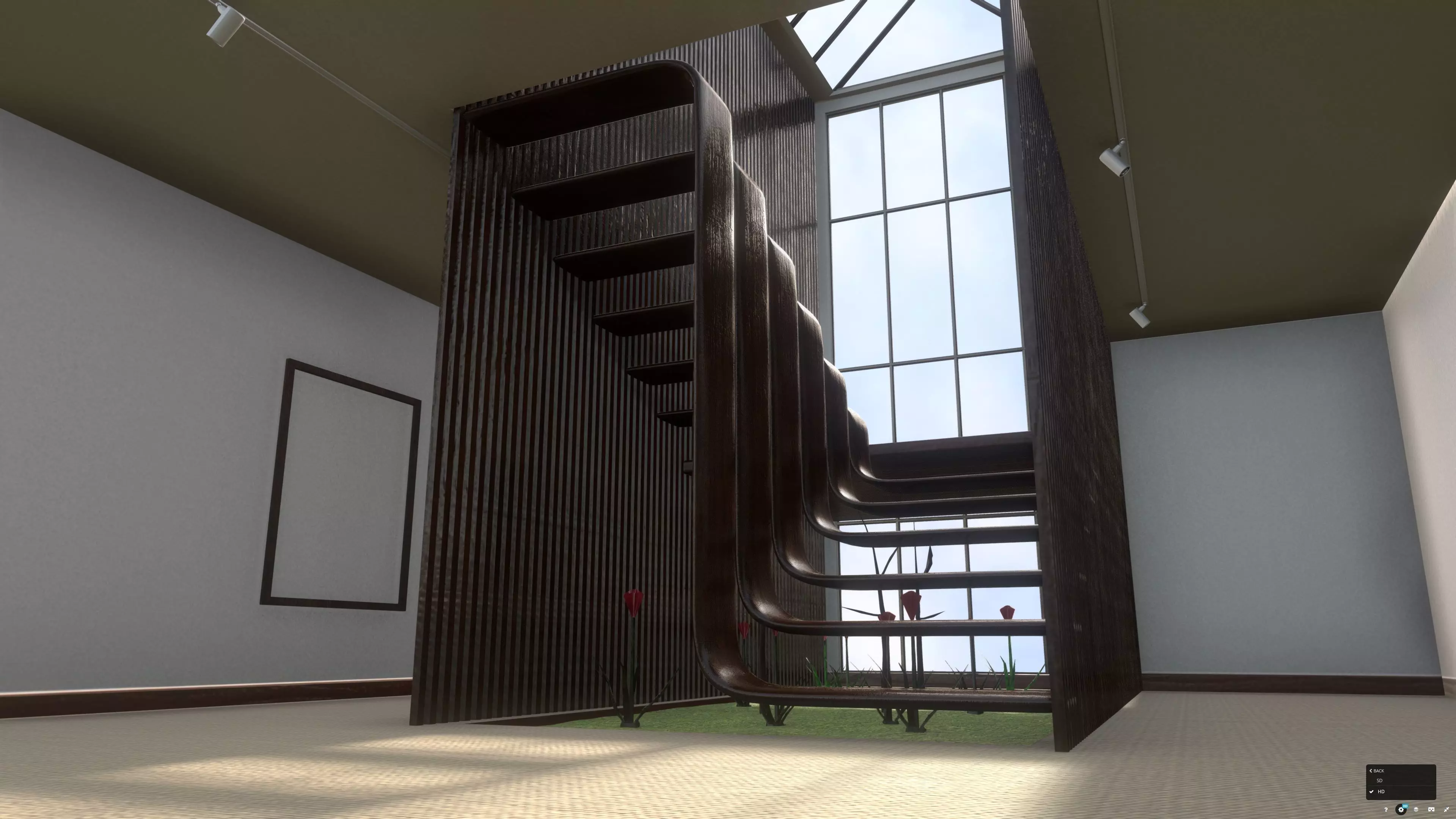 Superfuntimes Virtual Reality Staircase Gallery Low-poly 3D model_0