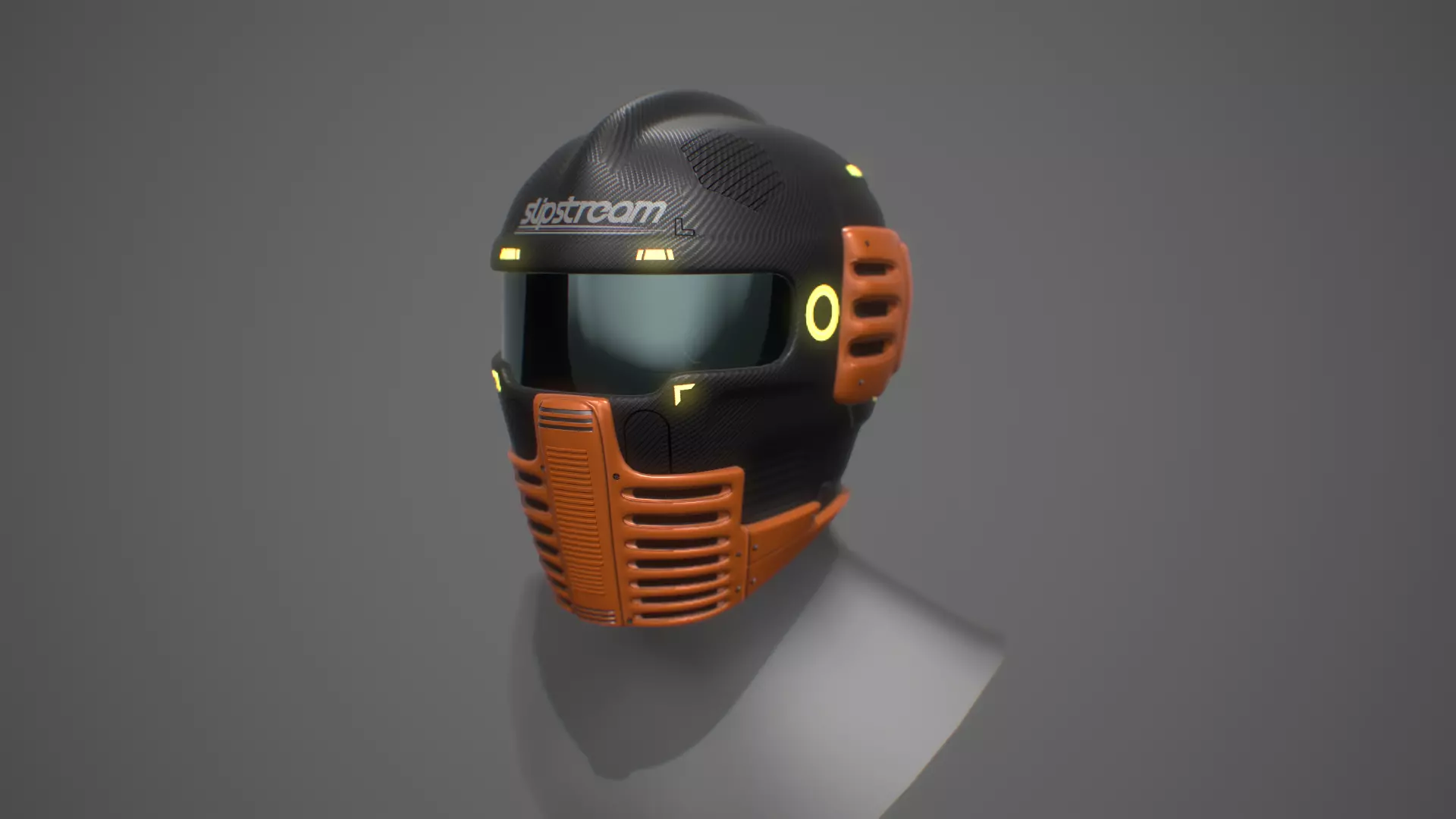 Futuristic Sci-Fi Motorcycle Helmet Low-poly 3D model_0