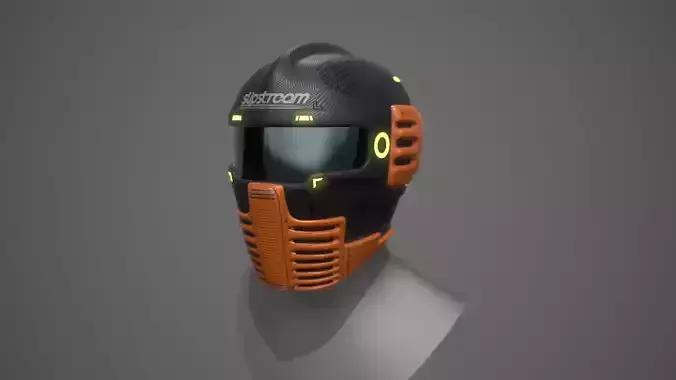 Futuristic Sci-Fi Motorcycle Helmet Low-poly 3D model