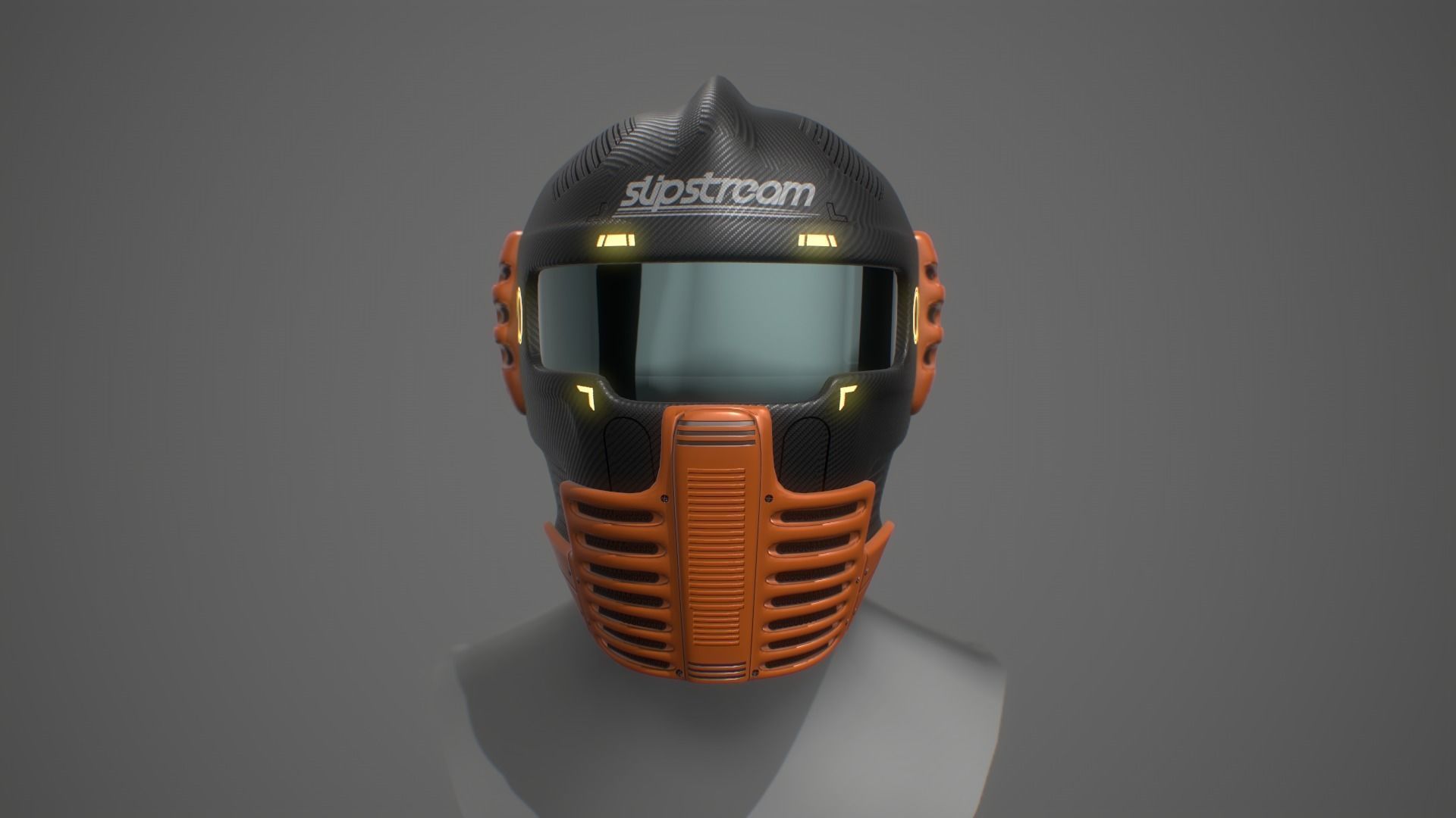 Futuristic Sci-Fi Motorcycle Helmet Low-poly 3D model_2