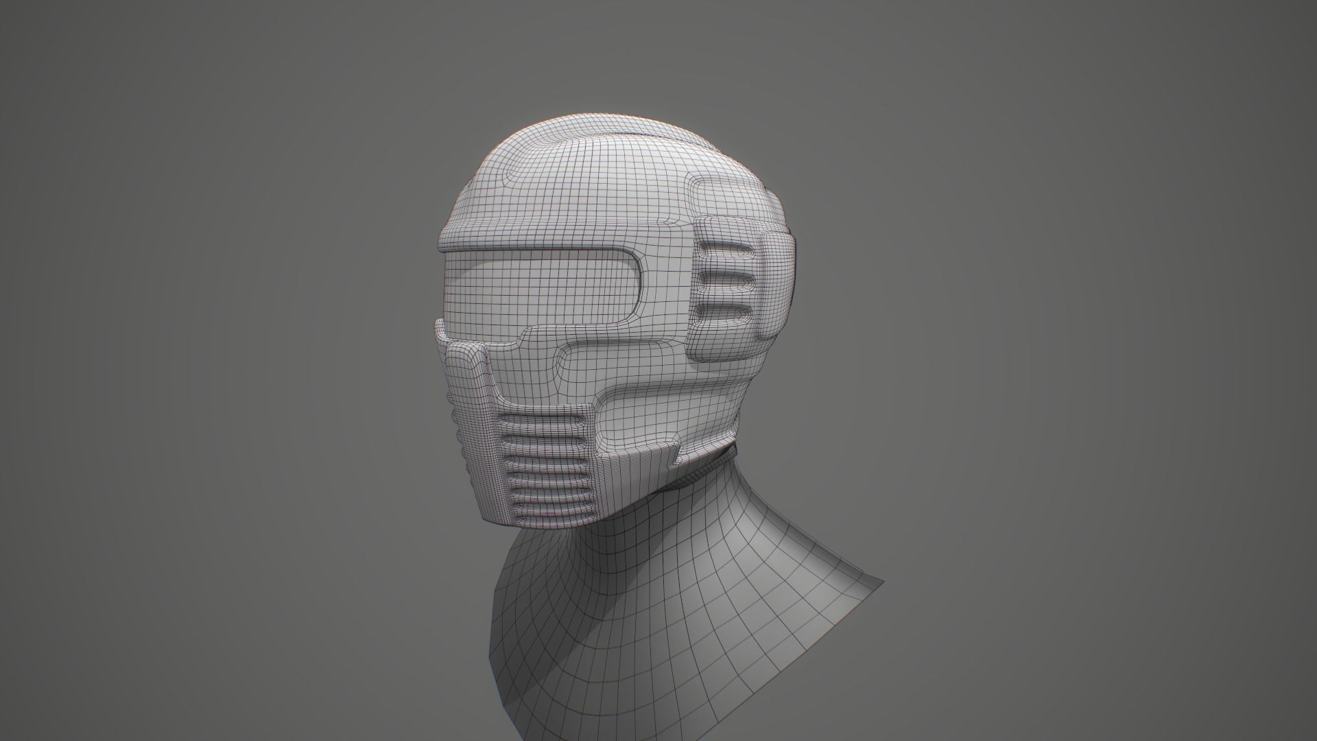 Futuristic Sci-Fi Motorcycle Helmet Low-poly 3D model_10