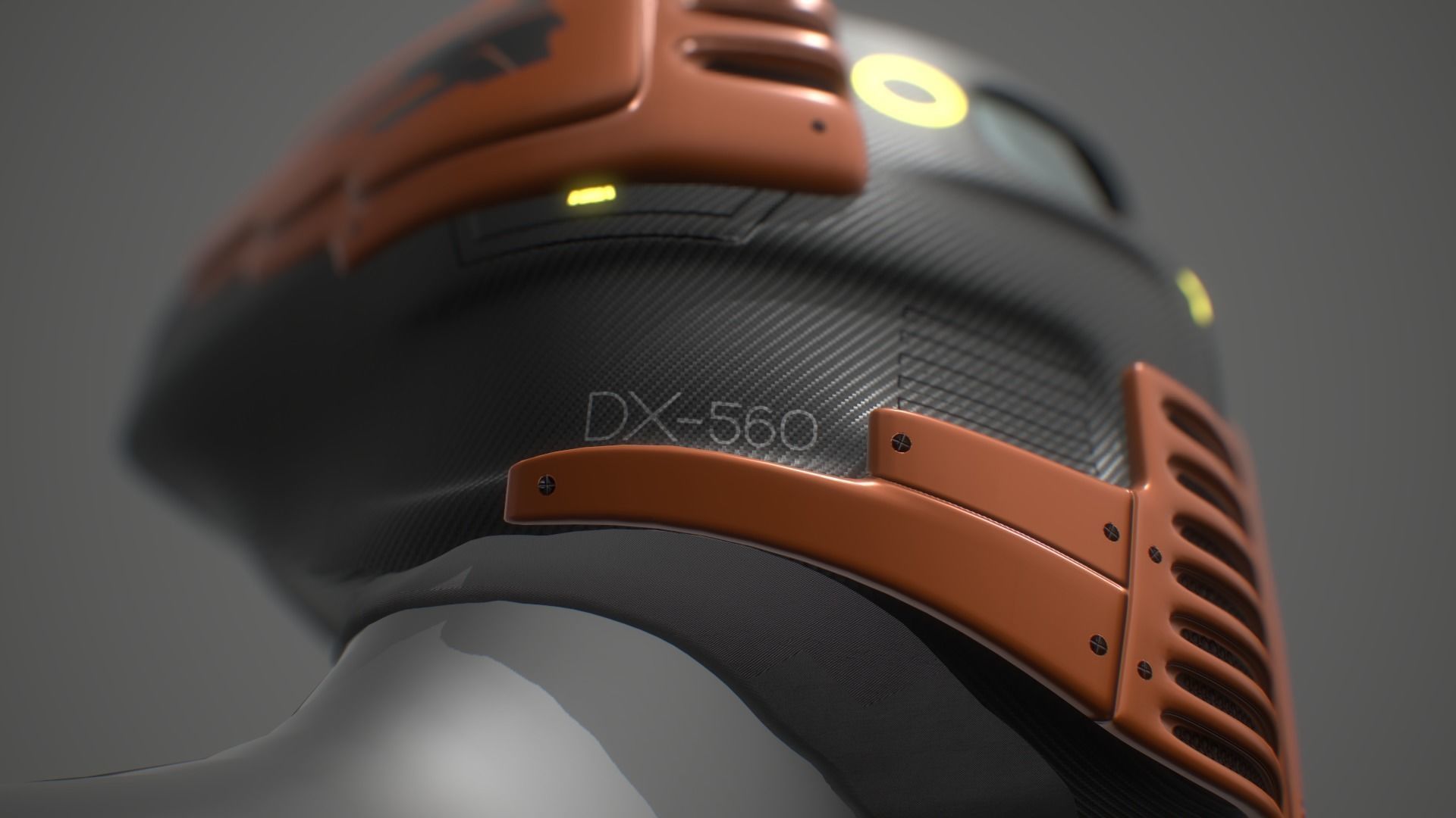 Futuristic Sci-Fi Motorcycle Helmet Low-poly 3D model_6