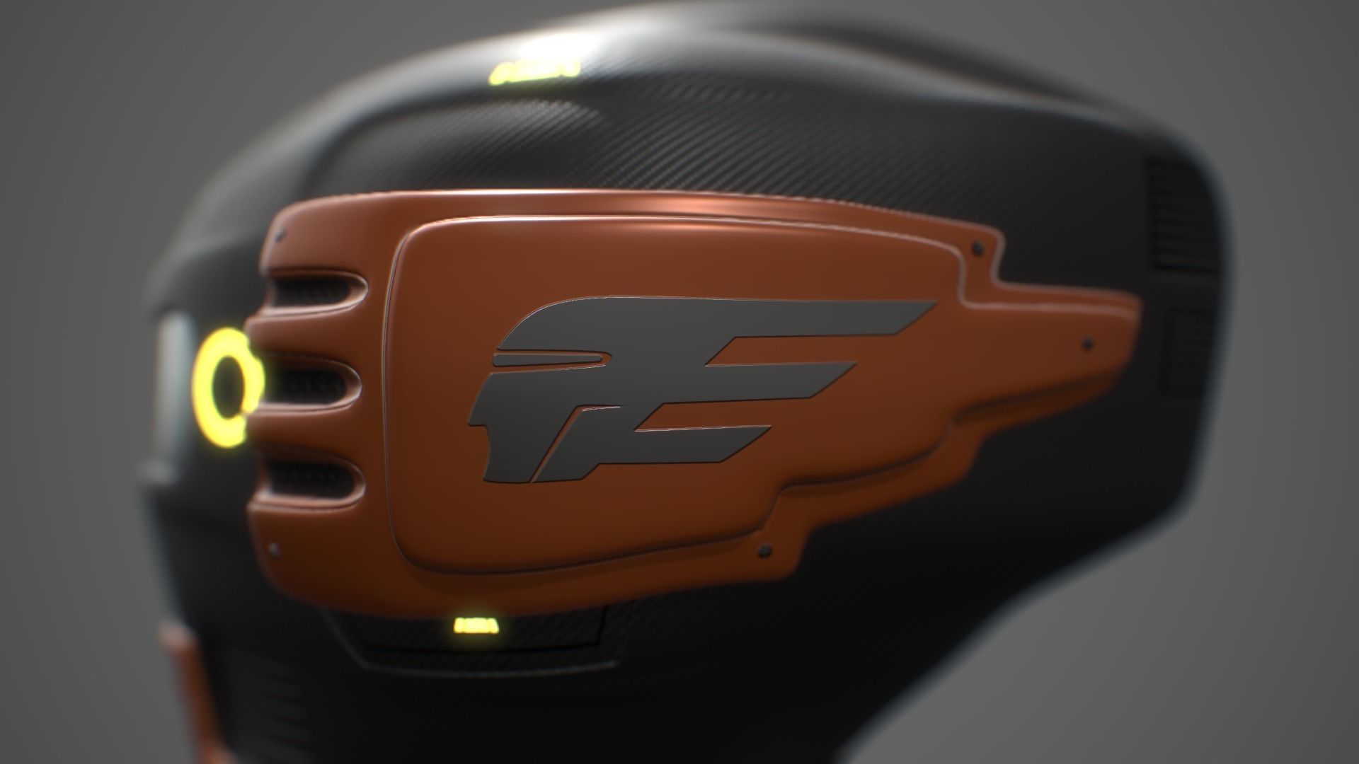 Futuristic Sci-Fi Motorcycle Helmet Low-poly 3D model_5