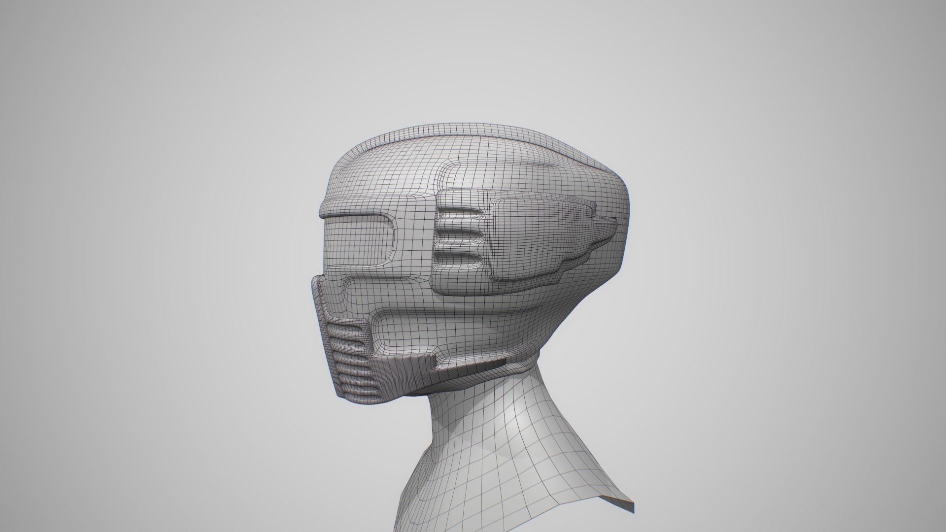 Futuristic Sci-Fi Motorcycle Helmet Low-poly 3D model_12