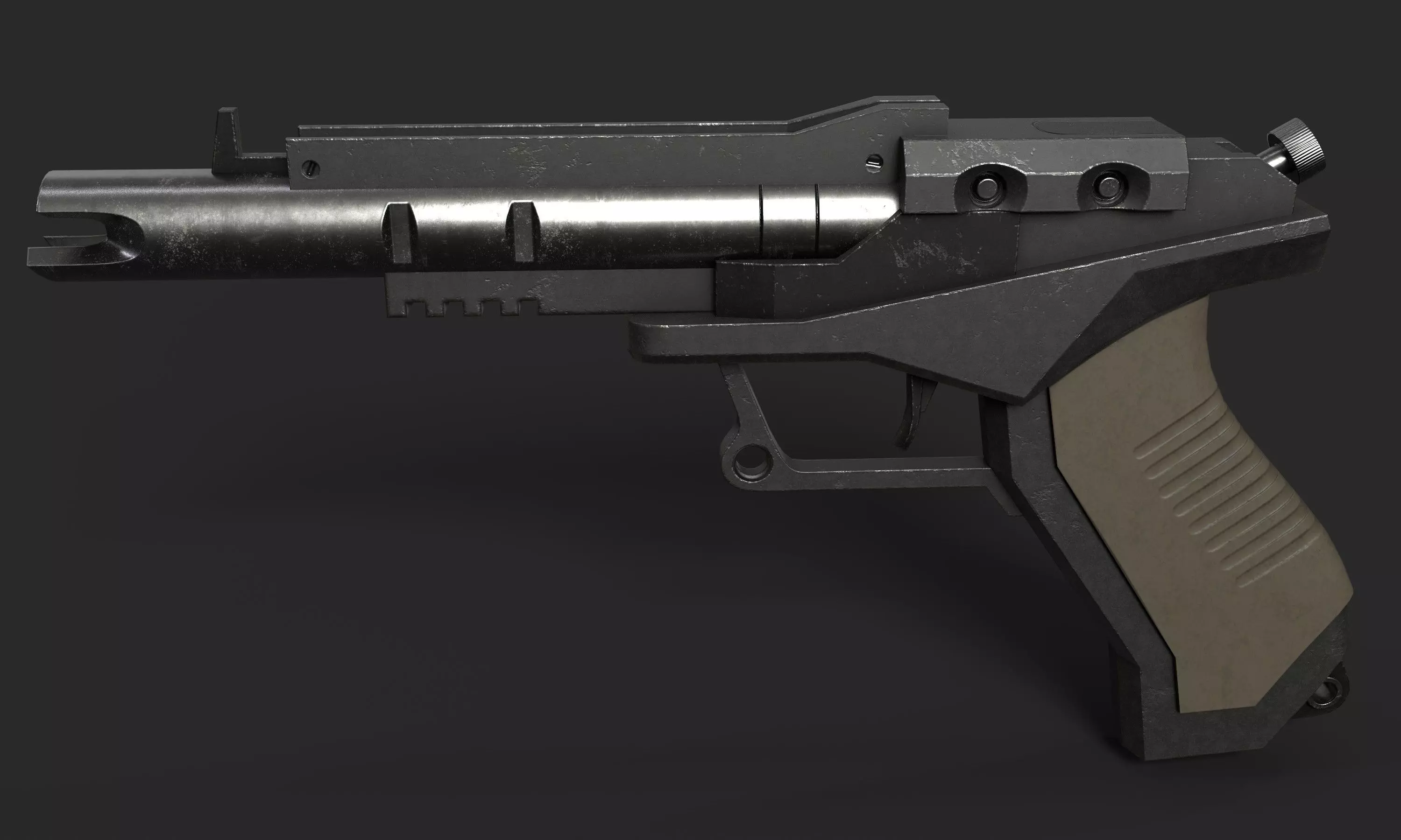 Blaster Pistol Low-poly 3D model