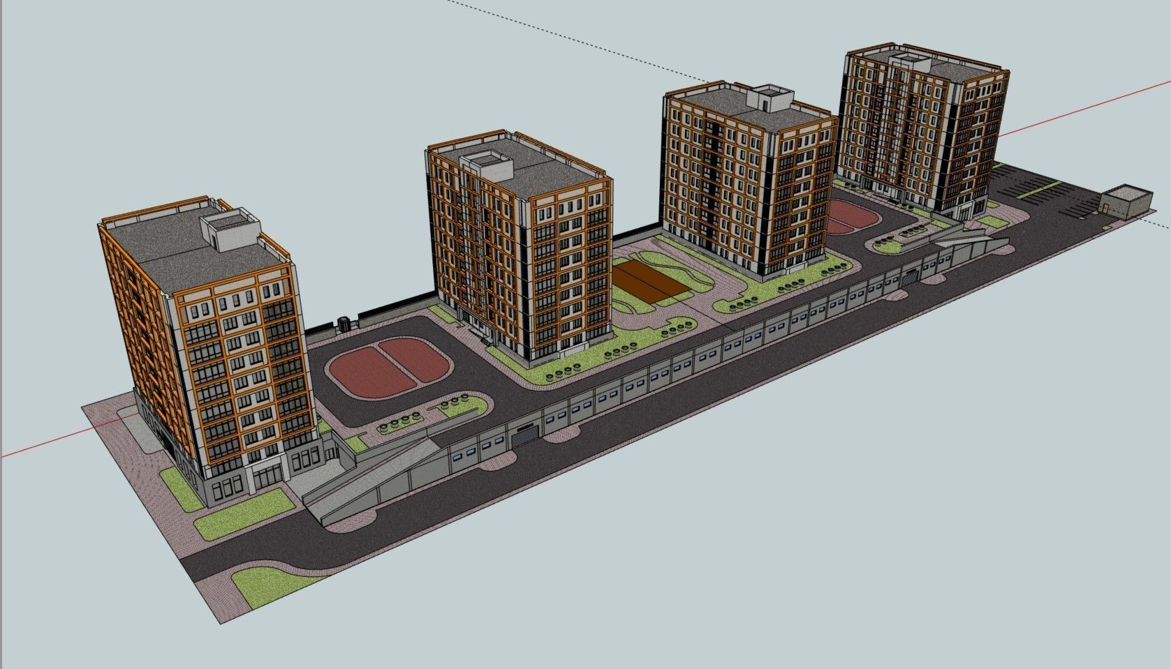 Residental Complex 3D model_2