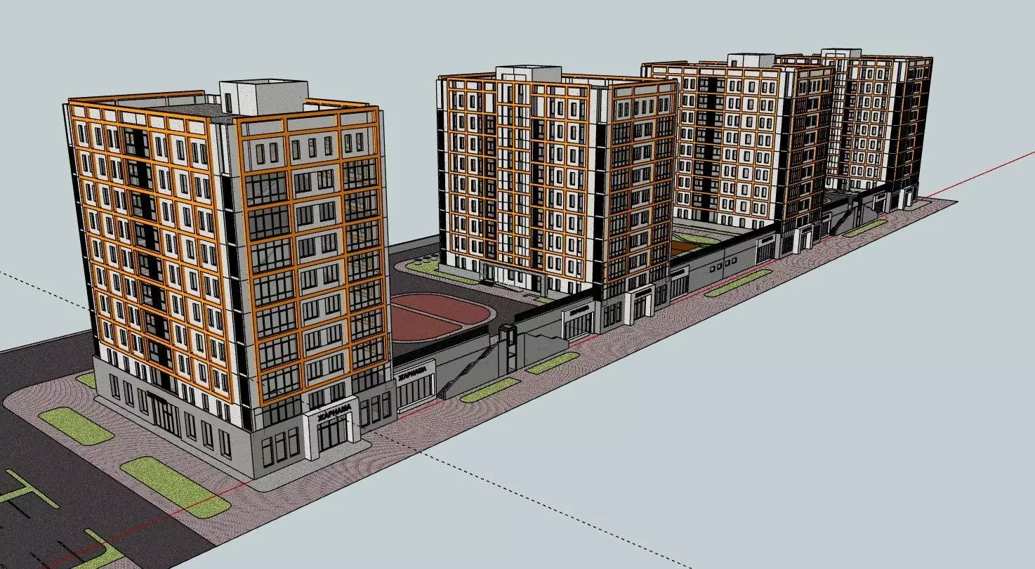 Residental Complex 3D model_0