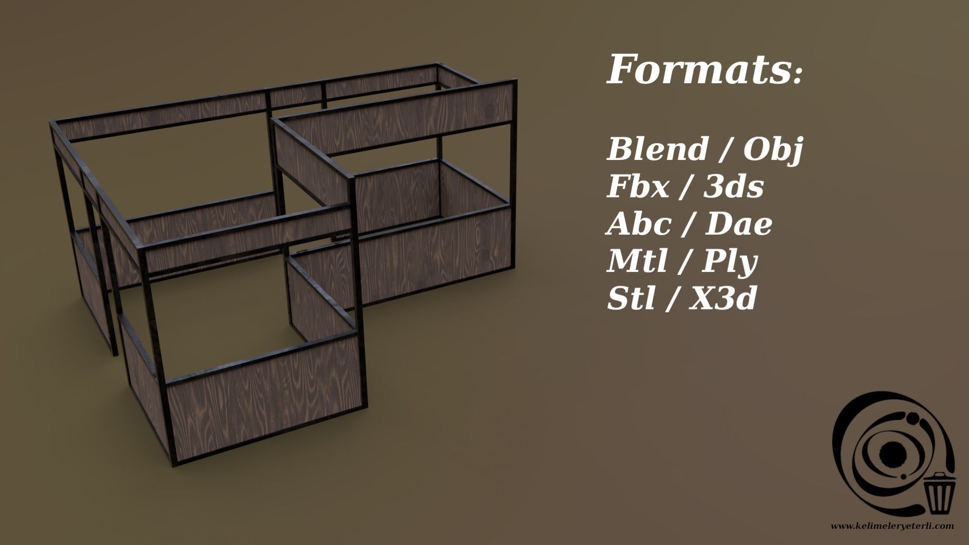 Stall stand 14 R Low-poly 3D model_2
