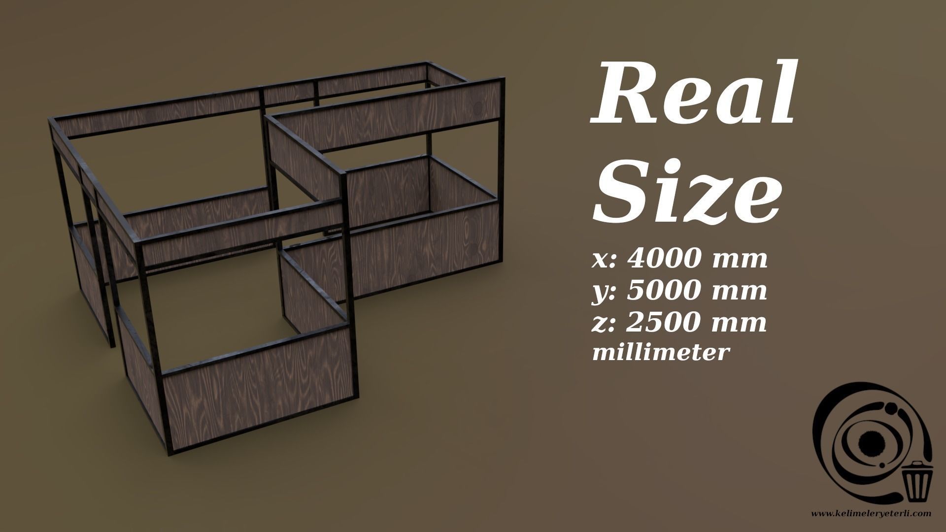 Stall stand 14 R Low-poly 3D model_3