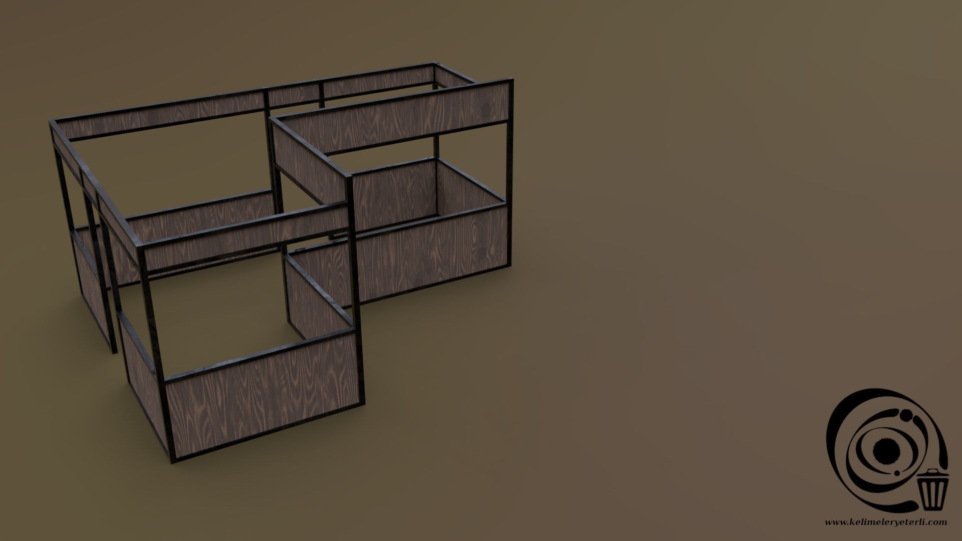 Stall stand 14 R Low-poly 3D model_1
