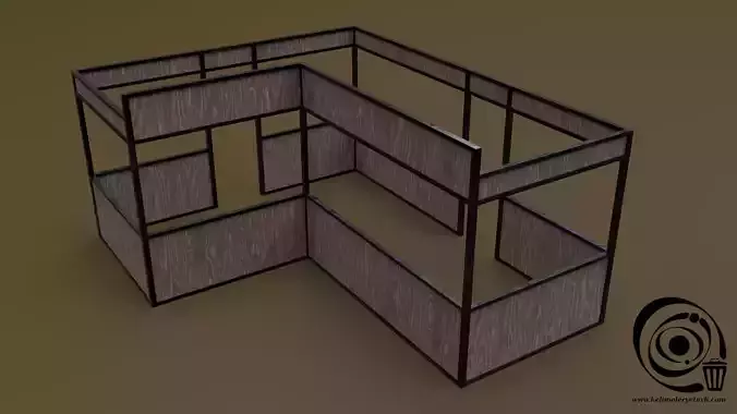 Stall stand 14 R Low-poly 3D model