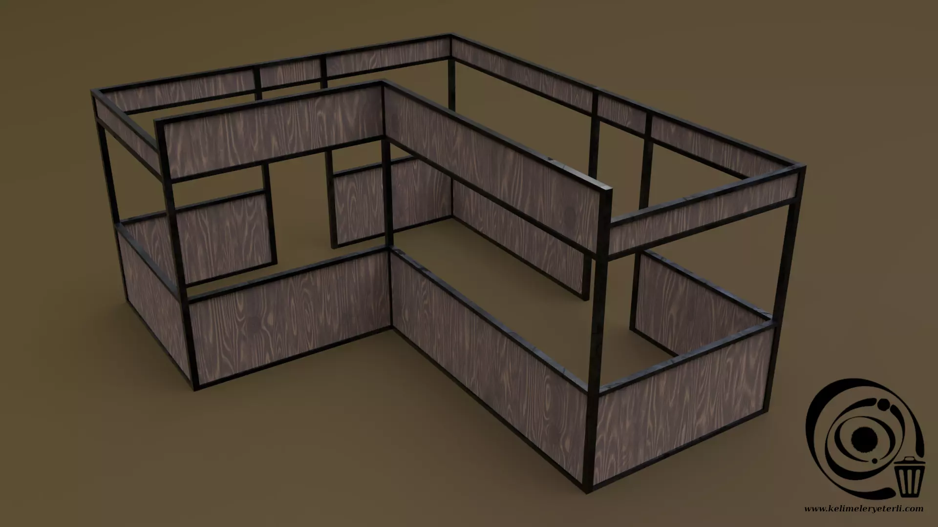 Stall stand 14 R Low-poly 3D model_0