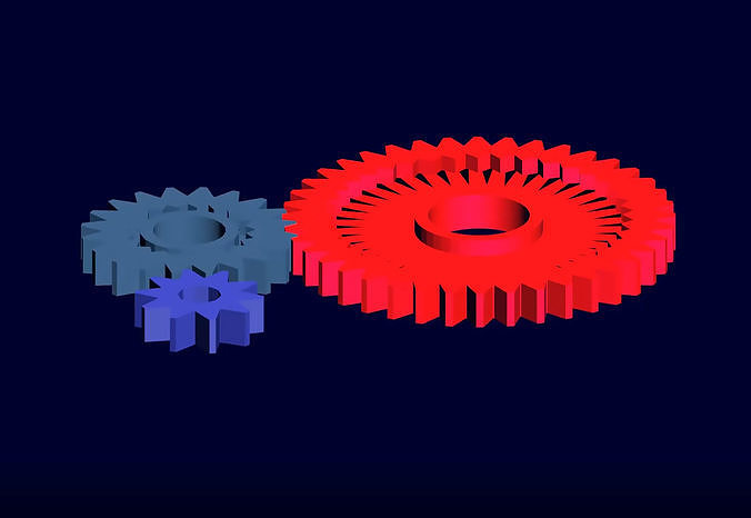 gear rotation animation 3D model