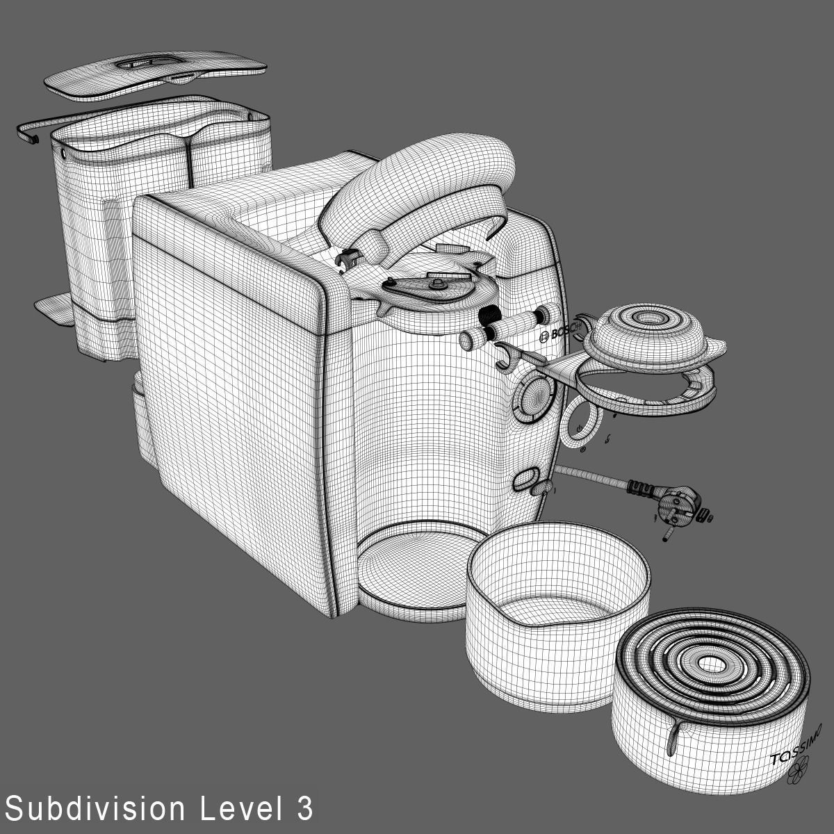 Tassimo Machine Low-poly 3D model_10