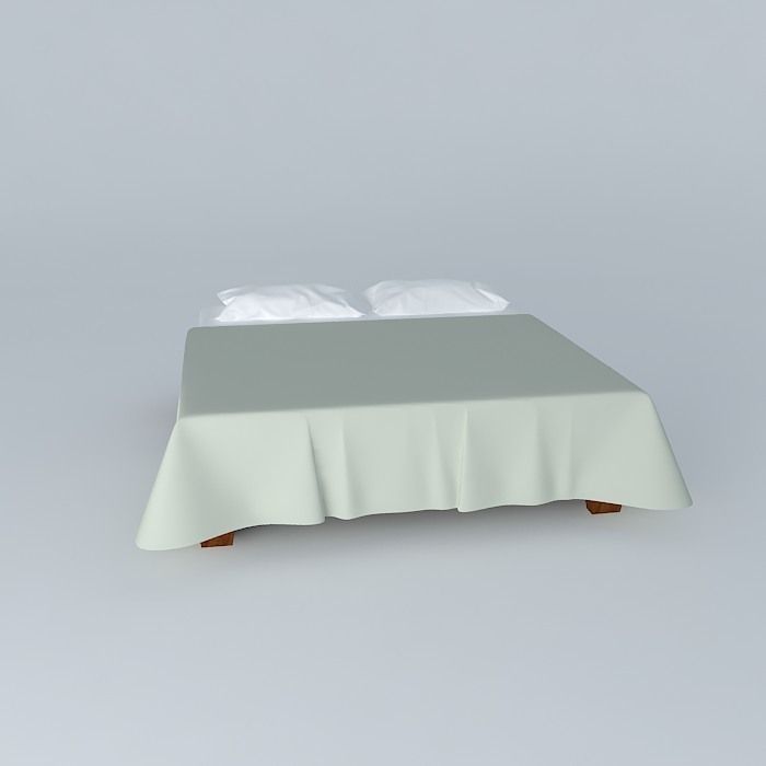 King bed - Simple Free 3D model_2