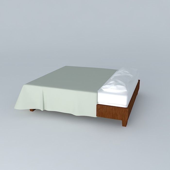 King bed - Simple Free 3D model_1