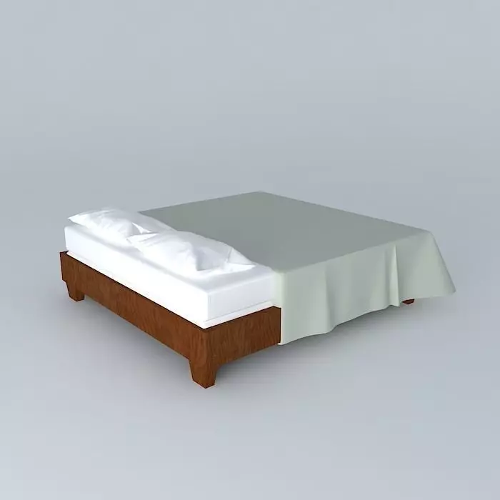 King bed - Simple Free 3D model_0