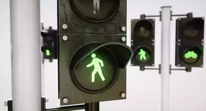 Pedestrian Signaling  Low-poly 3D model