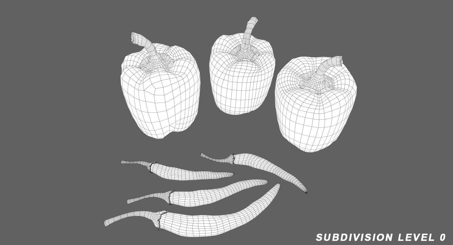Peppers Pack Low-poly 3D model_6