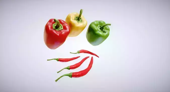 Peppers Pack Low-poly 3D model