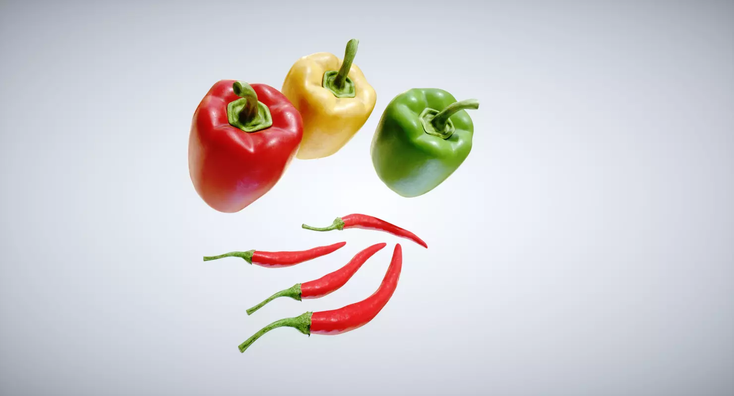 Peppers Pack Low-poly 3D model_0