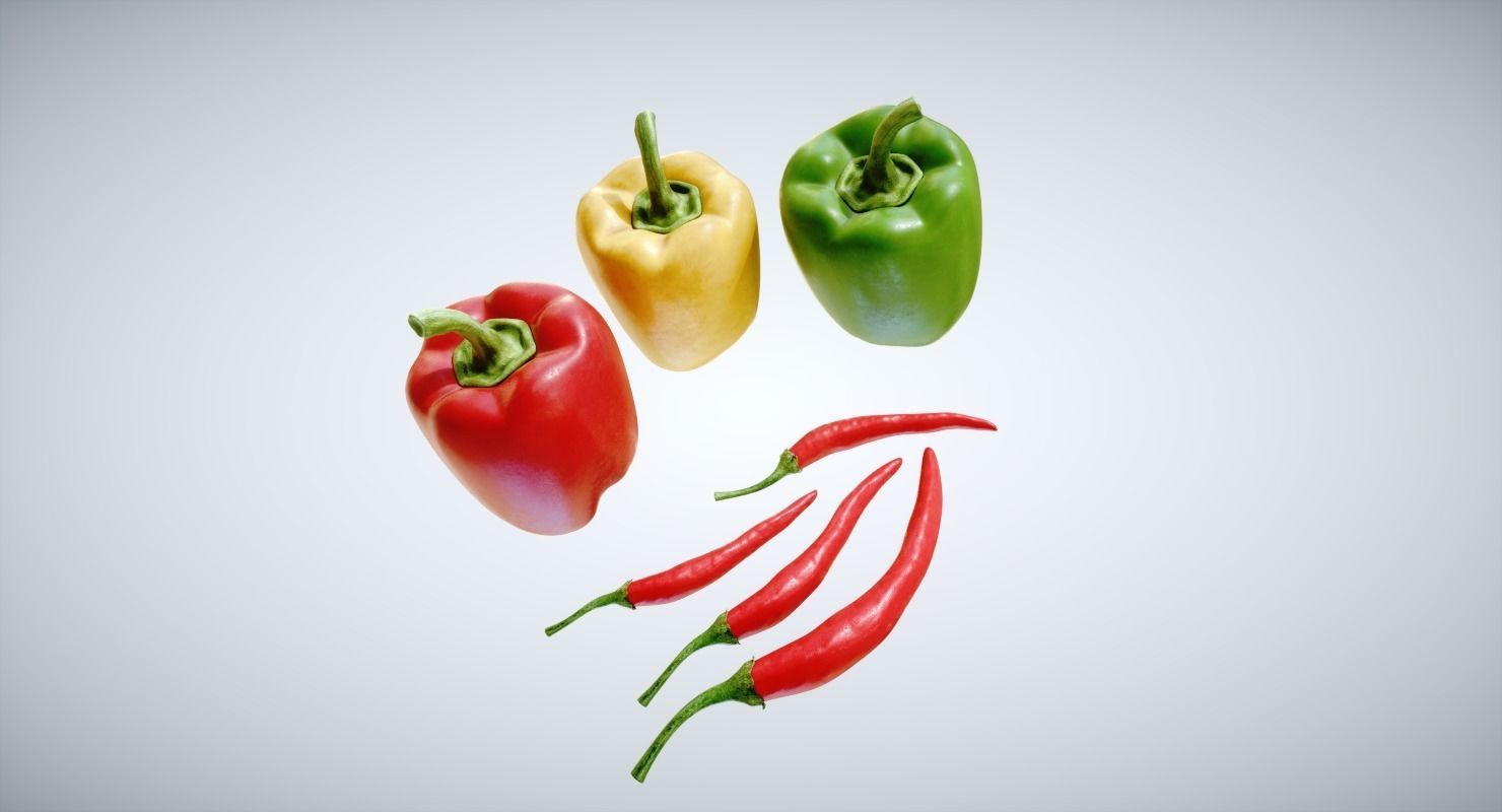 Peppers Pack Low-poly 3D model_2