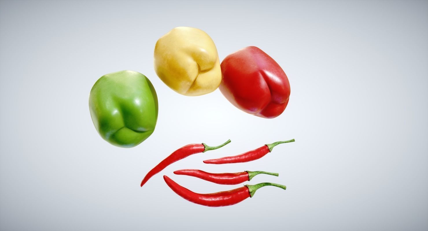 Peppers Pack Low-poly 3D model_5