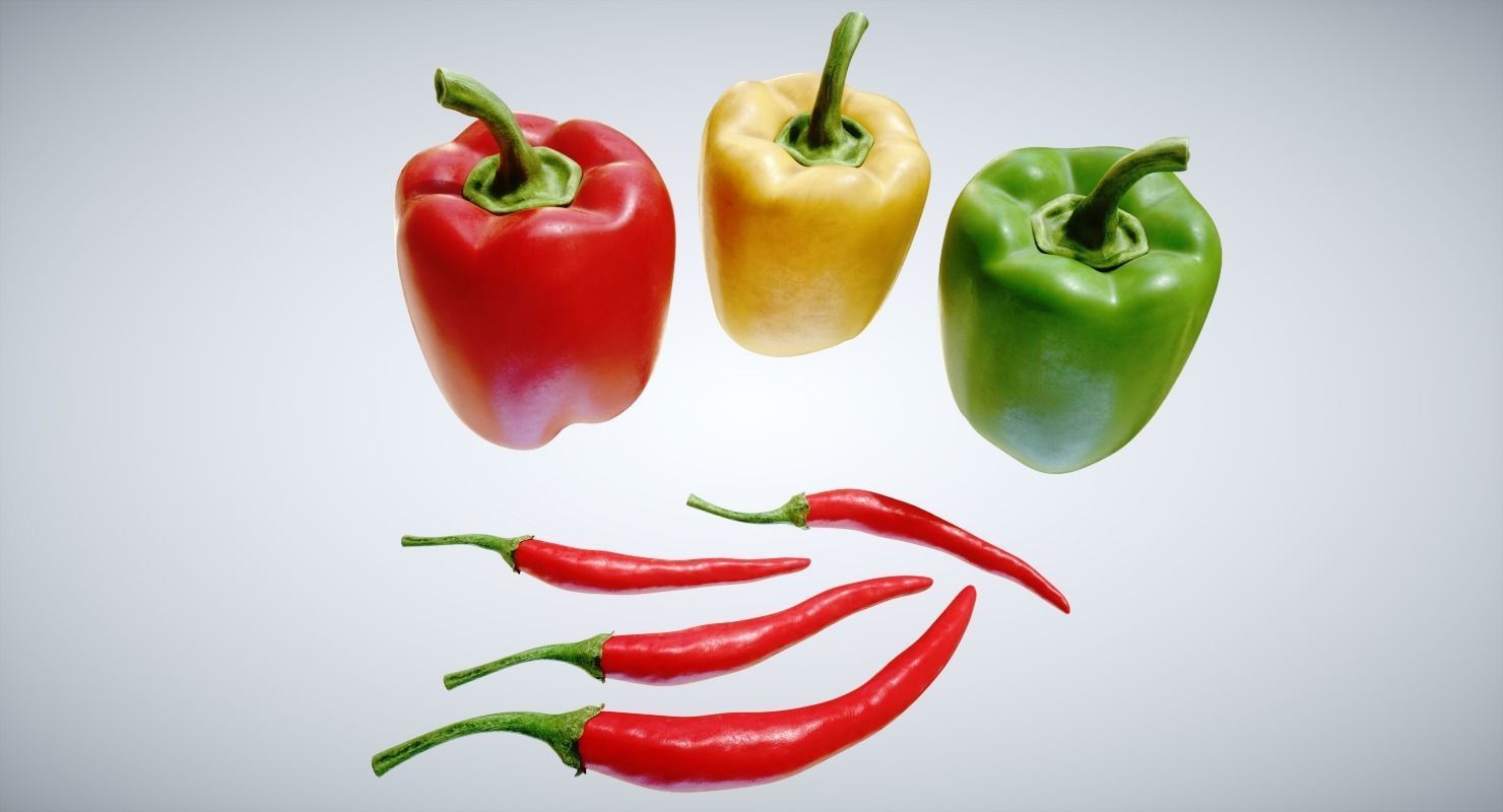 Peppers Pack Low-poly 3D model_1