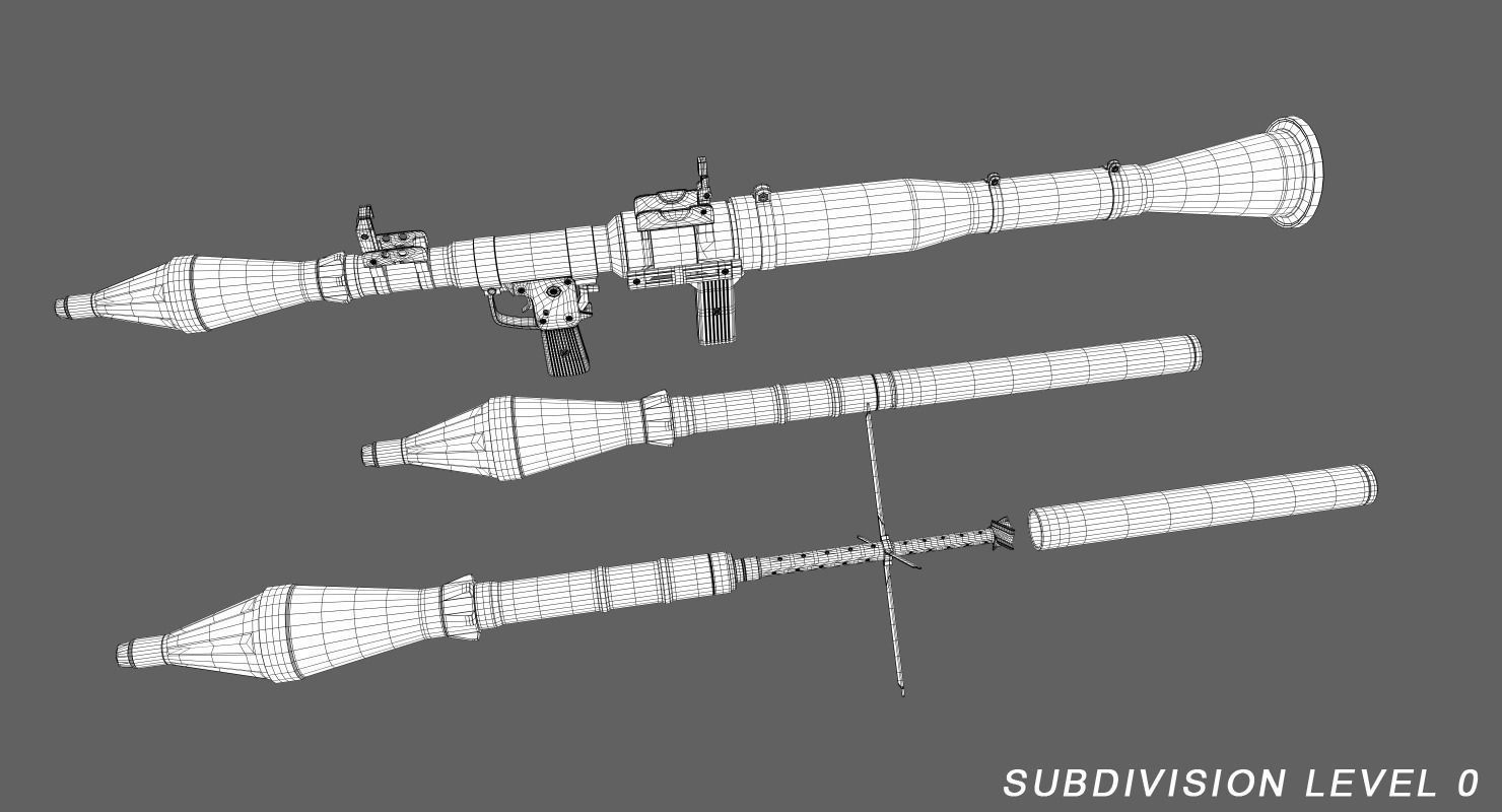RPG Launcher Low-poly 3D model_11