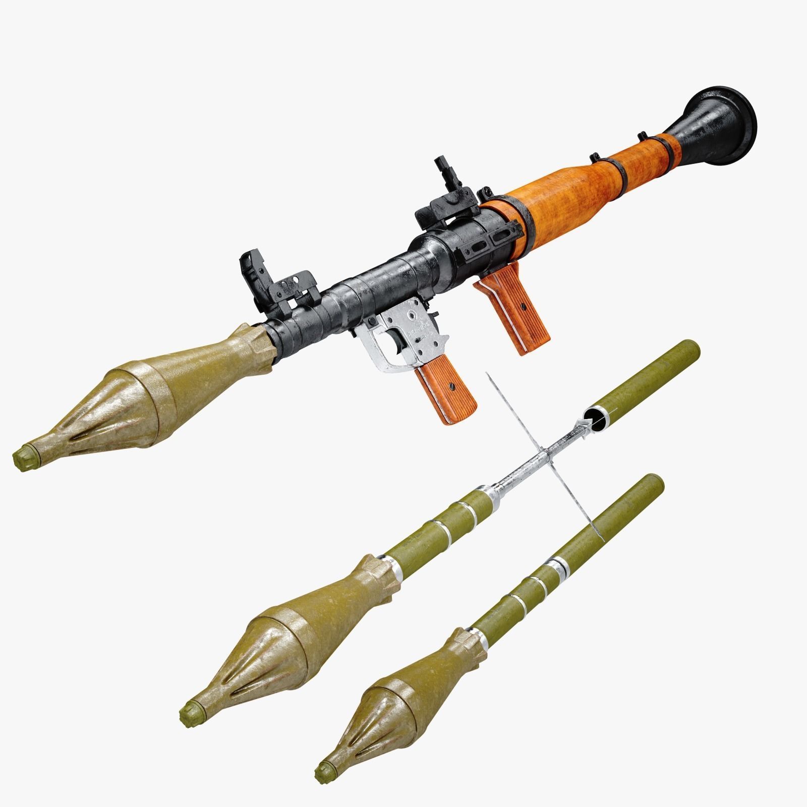 RPG Launcher Low-poly 3D model_10