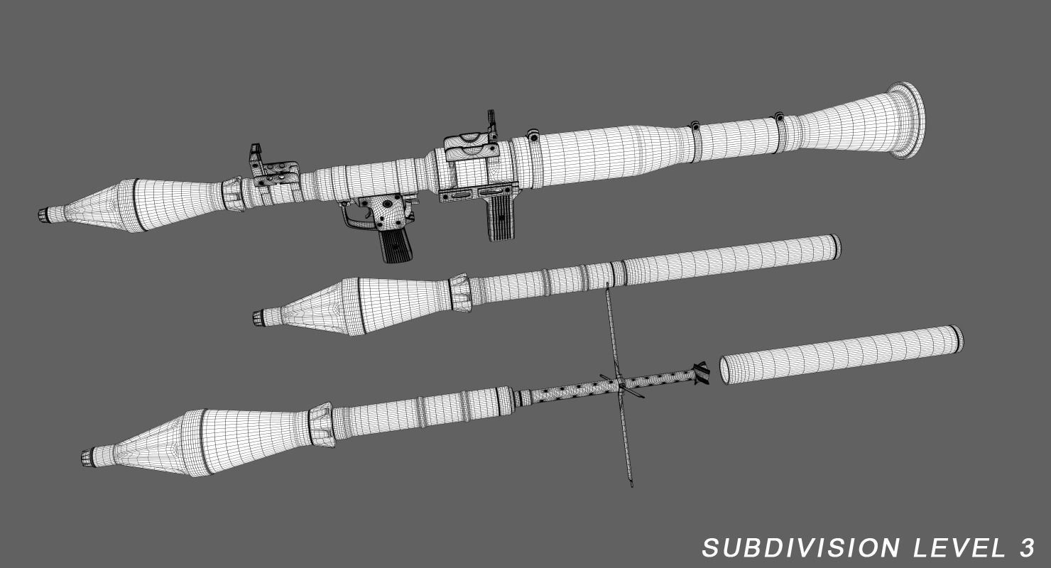 RPG Launcher Low-poly 3D model_12