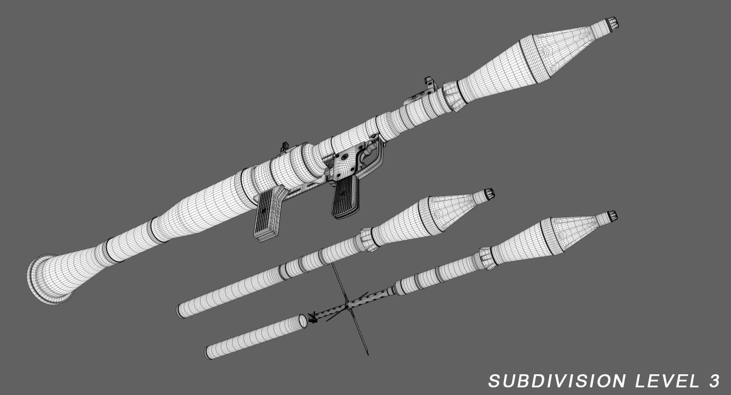 RPG Launcher Low-poly 3D model_6