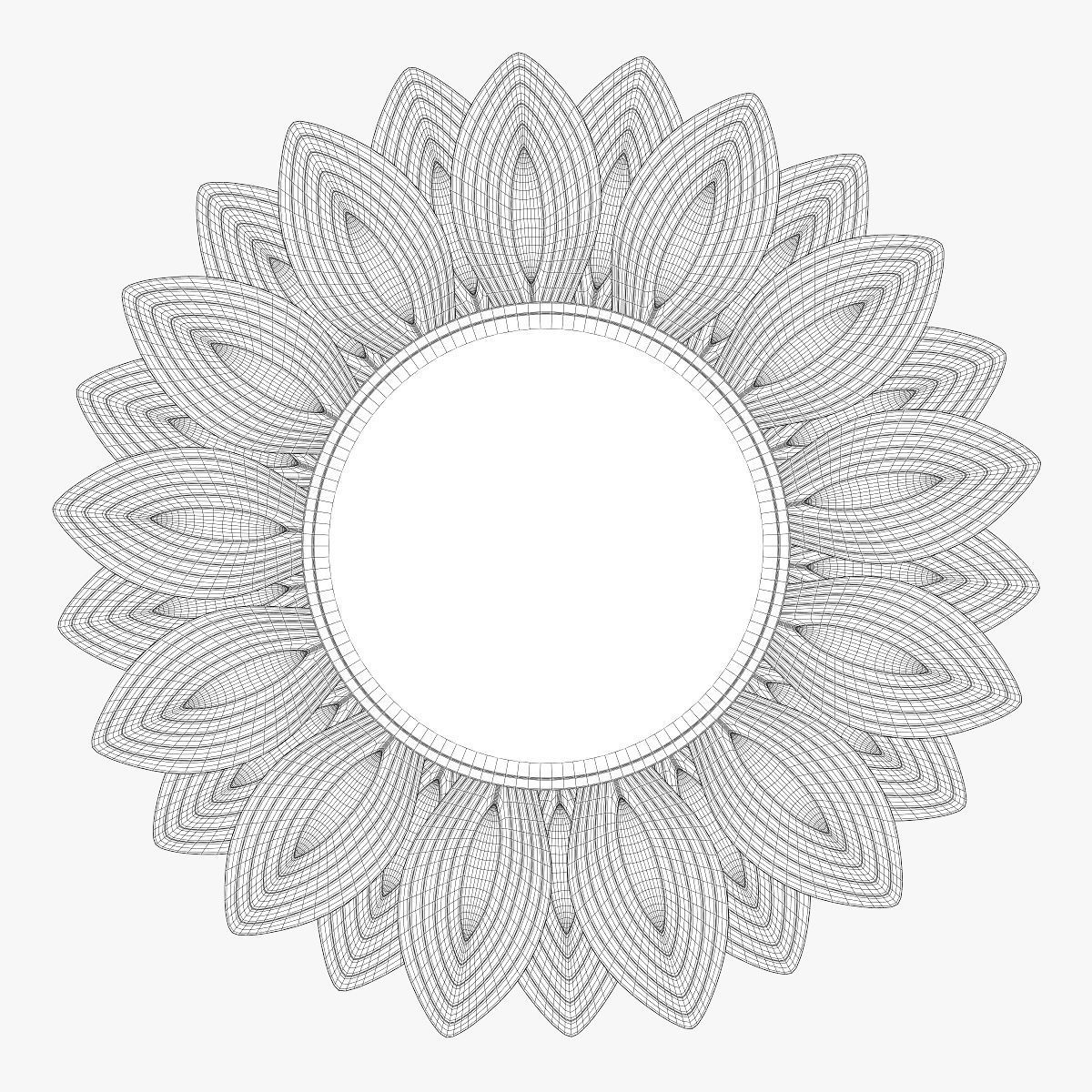 Surya helios champagne wall mirror 3D model_3