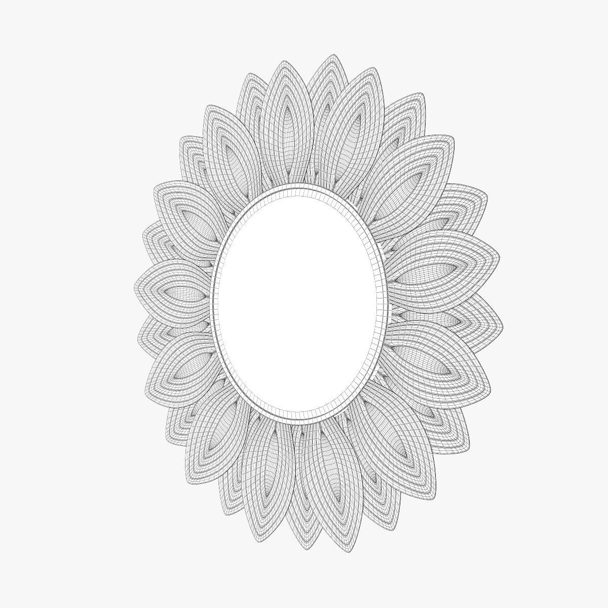 Surya helios champagne wall mirror 3D model_4