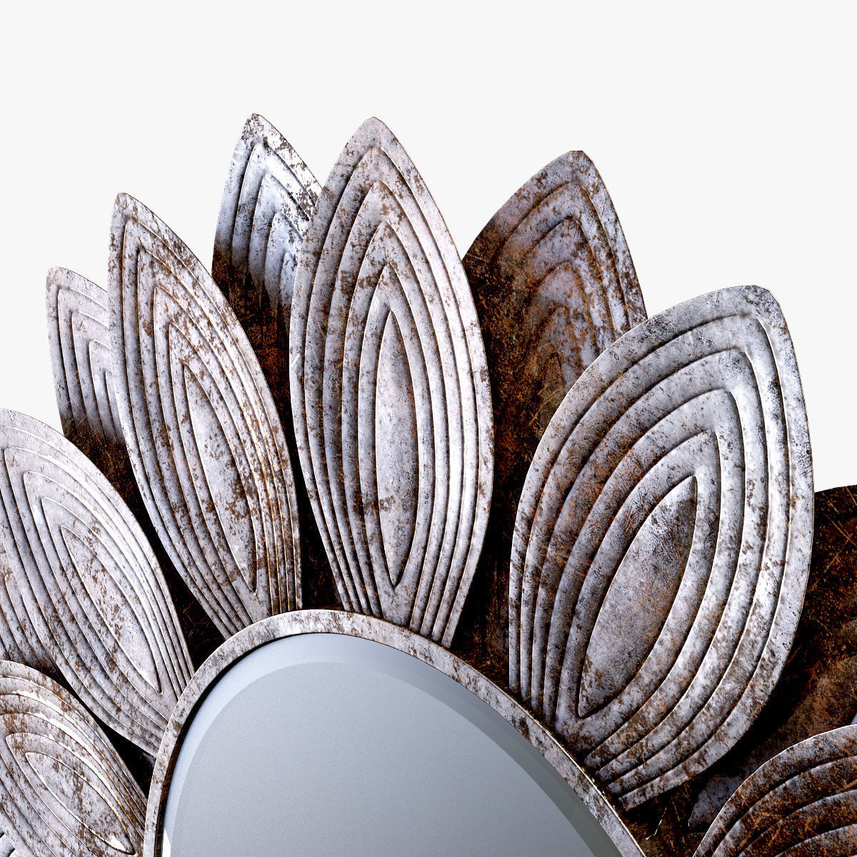 Surya helios champagne wall mirror 3D model_2