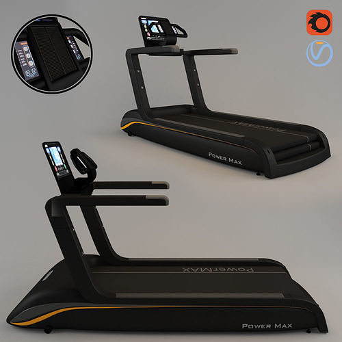 Black Treadmill 3D model