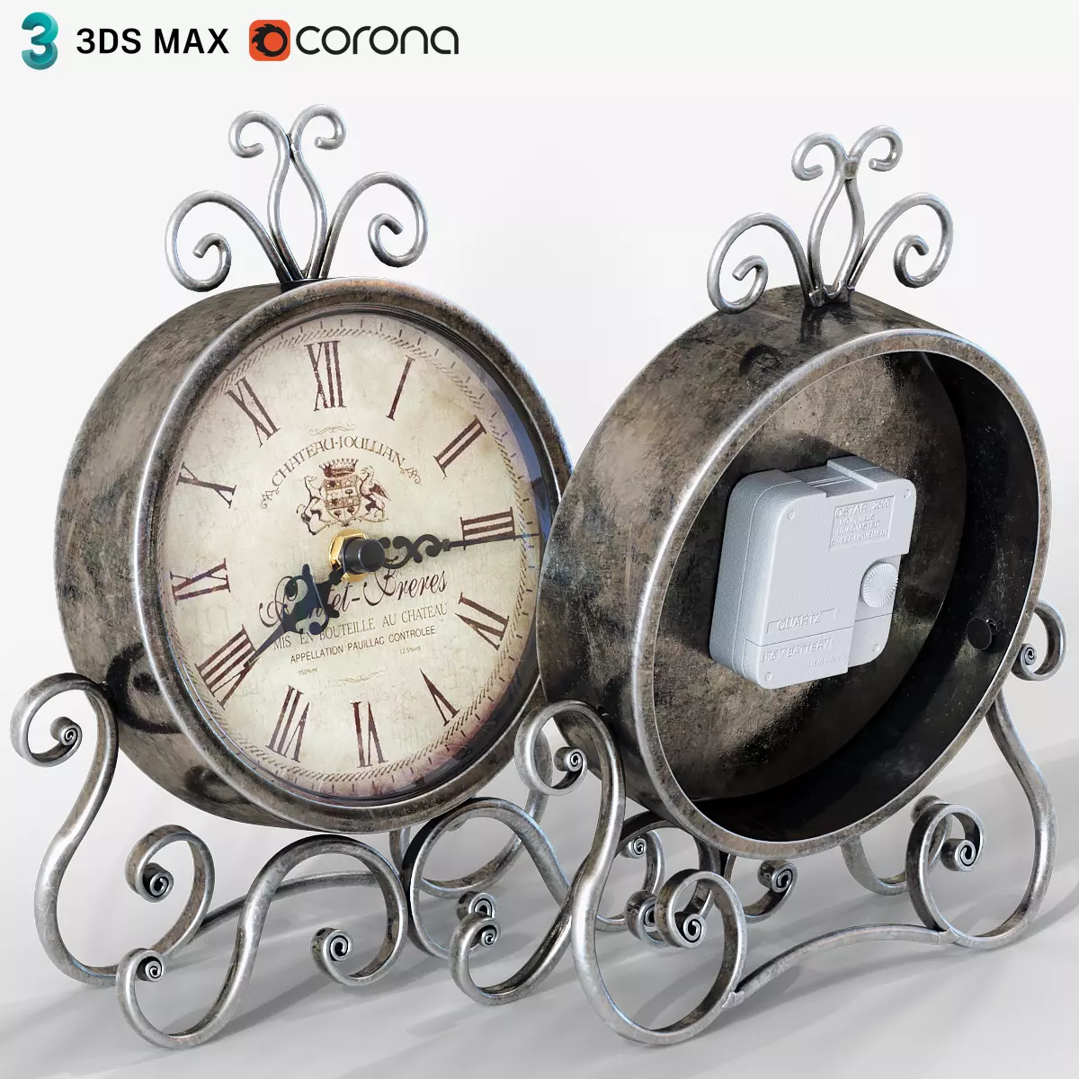 Vintage Clock 3D model_0