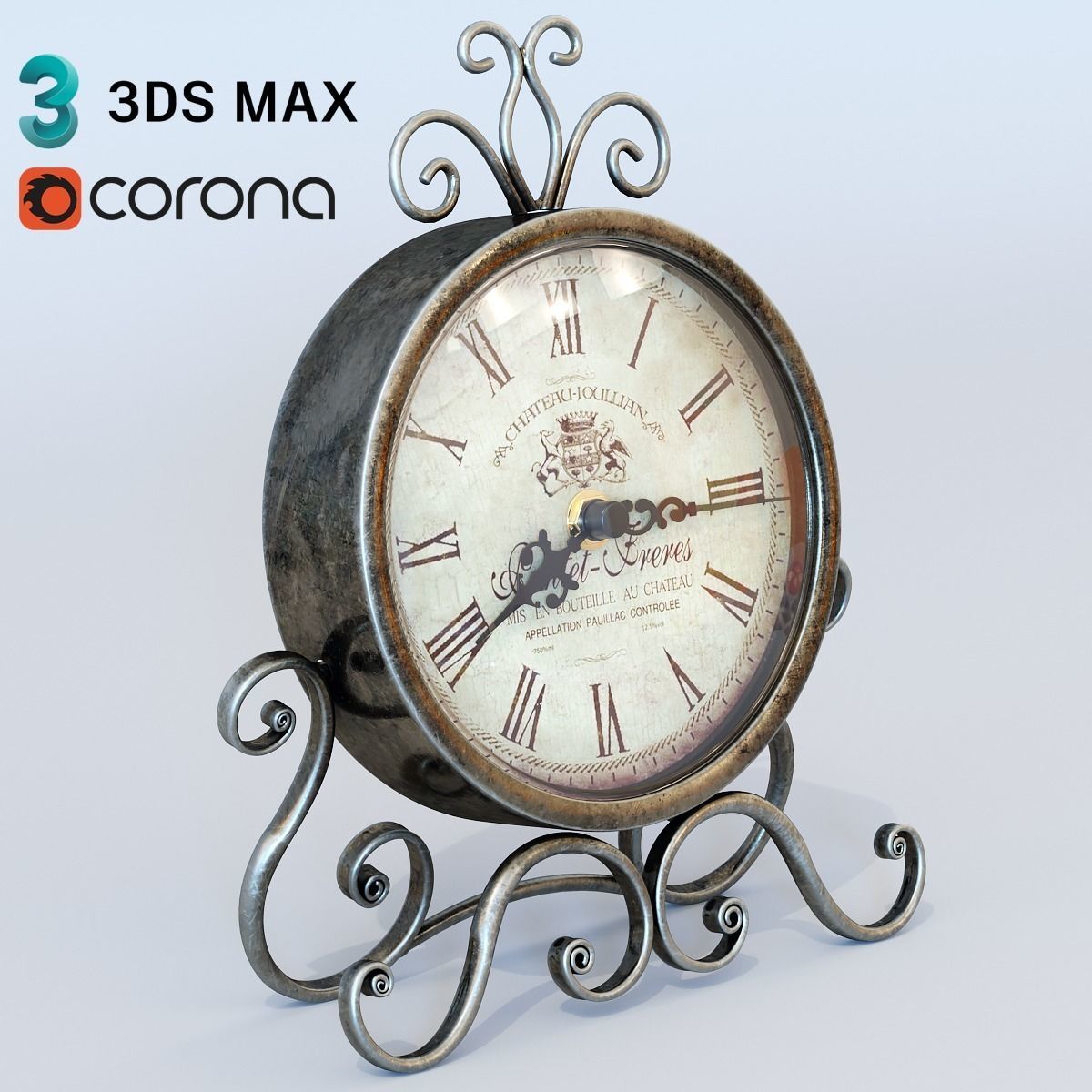 Vintage Clock 3D model_1
