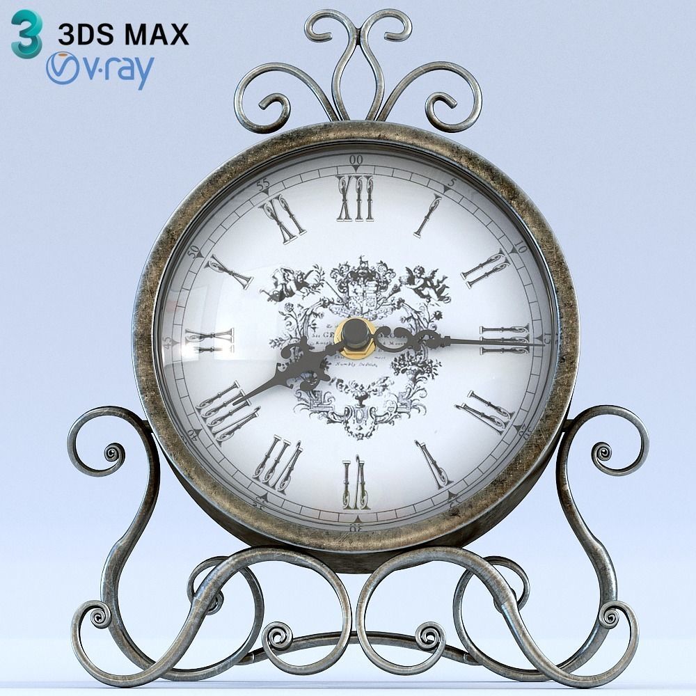 Vintage Clock 3D model_3