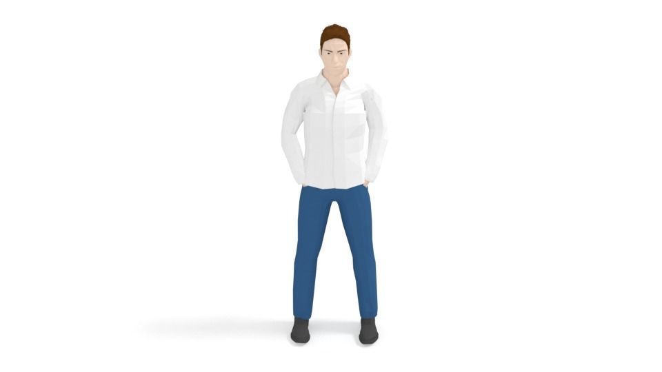 Low Poly Casual Man Low-poly 3D model_1