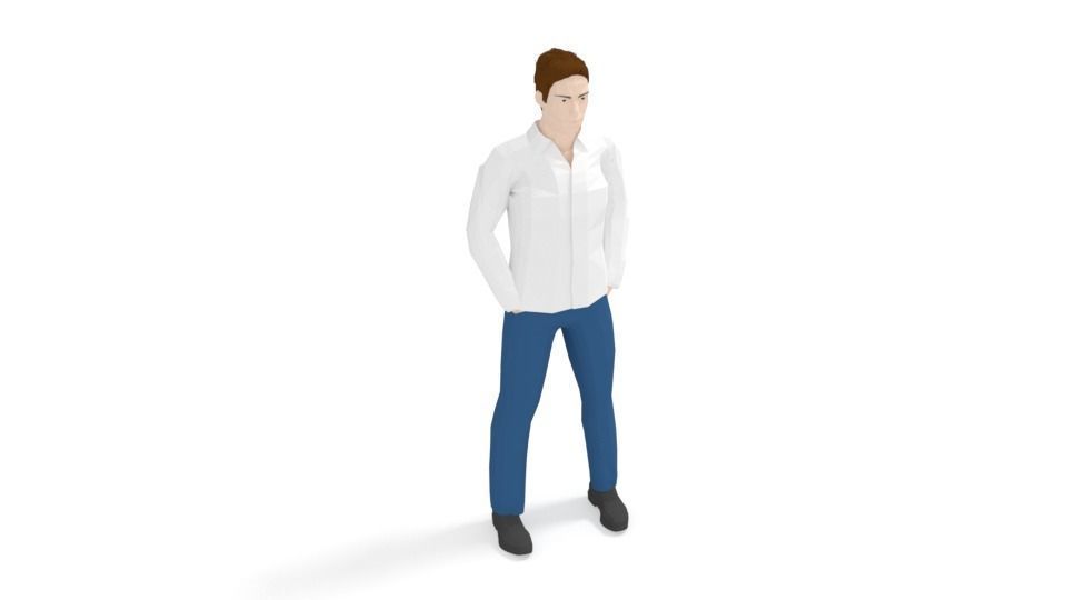 Low Poly Casual Man Low-poly 3D model_3